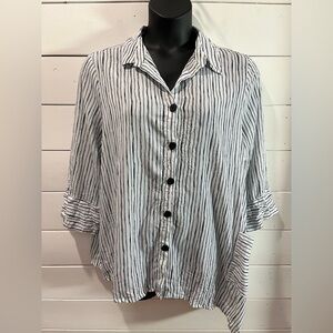 Striped Oversized Button-Up Tunic – LIV by Habitat Clothes (Size L)